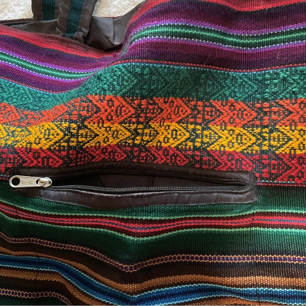 striped zipped tote bag - Picture 2 of 9